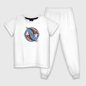 Детская пижама хлопок с принтом Знак Зодиака Рыбы в Екатеринбурге, 100% хлопок |  брюки и футболка прямого кроя, без карманов, на брюках мягкая резинка на поясе и по низу штанин
 | знак | знаки зодиака | зодиак | рыба | рыбы
