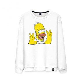 Мужской свитшот хлопок с принтом Homer Ahegao в Екатеринбурге, 100% хлопок |  | ahegao | anime | homer | kawaii | manga | simpson | аниме | ахегао | гомер | кавай | манга | симпсон