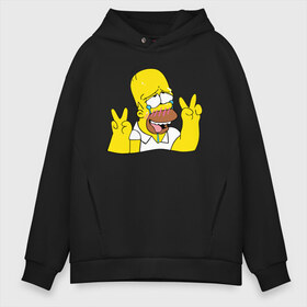 Мужское худи Oversize хлопок с принтом Homer Ahegao в Екатеринбурге, френч-терри — 70% хлопок, 30% полиэстер. Мягкий теплый начес внутри —100% хлопок | боковые карманы, эластичные манжеты и нижняя кромка, капюшон на магнитной кнопке | Тематика изображения на принте: ahegao | anime | homer | kawaii | manga | simpson | аниме | ахегао | гомер | кавай | манга | симпсон