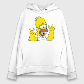 Женское худи Oversize хлопок с принтом Homer Ahegao в Екатеринбурге, френч-терри — 70% хлопок, 30% полиэстер. Мягкий теплый начес внутри —100% хлопок | боковые карманы, эластичные манжеты и нижняя кромка, капюшон на магнитной кнопке | ahegao | anime | homer | kawaii | manga | simpson | аниме | ахегао | гомер | кавай | манга | симпсон