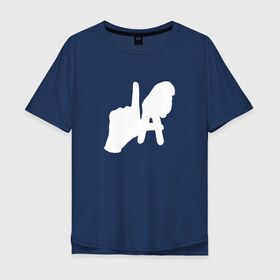 Мужская футболка хлопок Oversize с принтом Los Angeles Hand Sign в Екатеринбурге, 100% хлопок | свободный крой, круглый ворот, “спинка” длиннее передней части | la | америка | знак | калифорния | ладонь | лос анджелес | мечта | нью йорк | океан | руки | сша