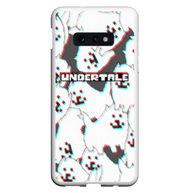 Чехол для Samsung S10E с принтом Undertale (Надоедливый пёс) в Екатеринбурге, Силикон | Область печати: задняя сторона чехла, без боковых панелей | Тематика изображения на принте: 3d | glitch | pixel | undertale | андертейл | без глаз | глитч | игра | надоедливая собака | надоедливый пес | надпись | пиксель | пикселя | подземная история | текстура