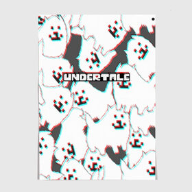 Постер с принтом Undertale (Надоедливый пёс). в Екатеринбурге, 100% бумага
 | бумага, плотность 150 мг. Матовая, но за счет высокого коэффициента гладкости имеет небольшой блеск и дает на свету блики, но в отличии от глянцевой бумаги не покрыта лаком | 3d | glitch | pixel | undertale | андертейл | без глаз | глитч | игра | надоедливая собака | надоедливый пес | надпись | пиксель | пикселя | подземная история | текстура