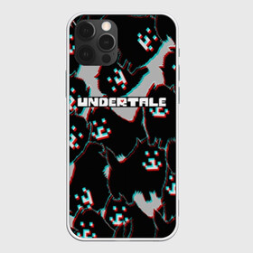 Чехол для iPhone 12 Pro с принтом Undertale (Надоедливый пёс). в Екатеринбурге, силикон | область печати: задняя сторона чехла, без боковых панелей | 3d | glitch | pixel | undertale | андертейл | без глаз | глитч | игра | надоедливая собака | надоедливый пес | надпись | пиксель | пикселя | подземная история | текстура