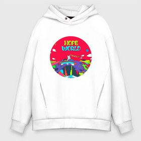 Мужское худи Oversize хлопок с принтом HOPE WORLD в Екатеринбурге, френч-терри — 70% хлопок, 30% полиэстер. Мягкий теплый начес внутри —100% хлопок | боковые карманы, эластичные манжеты и нижняя кромка, капюшон на магнитной кнопке | bts | bts 2019 | bts hope world скачать | bts песни | hope world | hope world j hope | hope world скачать | k pop