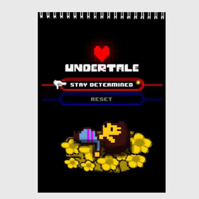 Скетчбук с принтом Undertale в Екатеринбурге, 100% бумага
 | 48 листов, плотность листов — 100 г/м2, плотность картонной обложки — 250 г/м2. Листы скреплены сверху удобной пружинной спиралью | 3d | pixel | undertale | абстракция | андертейл | геометрия | игра | надпись | пиксель | пикселя | подземная история | сердце | текстура