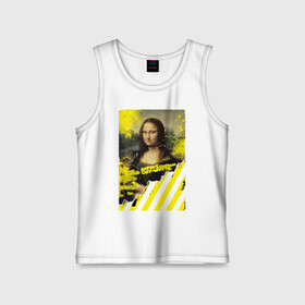 Детская майка хлопок с принтом mona lisa в Екатеринбурге,  |  | impressionism off white | mona lisa | off white | off white купить | off white мужской | off white цена