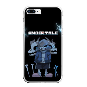 Чехол для iPhone 7Plus/8 Plus матовый с принтом Undertale в Екатеринбурге, Силикон | Область печати: задняя сторона чехла, без боковых панелей | 3d | hp | pixel | sans | undertale | абстракция | андертейл | геометрия | гроза | игра | кости | молния | надпись | пиксель | пикселя | подземная история | текстура