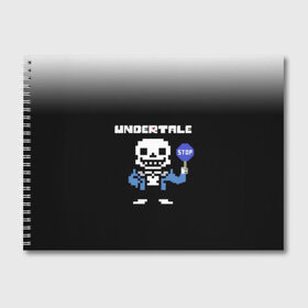 Альбом для рисования с принтом Undertale STOP в Екатеринбурге, 100% бумага
 | матовая бумага, плотность 200 мг. | Тематика изображения на принте: 3d | pixel | sans | stop | undertale | абстракция | алфавит | андертейл | буквы | геометрия | знак | игра | надпись | пиксель | пикселя | подземная история | текстура