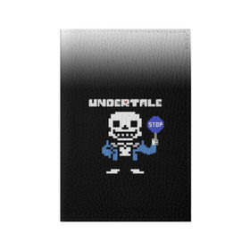 Обложка для паспорта матовая кожа с принтом Undertale STOP. в Екатеринбурге, натуральная матовая кожа | размер 19,3 х 13,7 см; прозрачные пластиковые крепления | 3d | pixel | sans | stop | undertale | абстракция | алфавит | андертейл | буквы | геометрия | знак | игра | надпись | пиксель | пикселя | подземная история | текстура