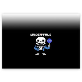 Поздравительная открытка с принтом Undertale STOP. в Екатеринбурге, 100% бумага | плотность бумаги 280 г/м2, матовая, на обратной стороне линовка и место для марки
 | Тематика изображения на принте: 3d | pixel | sans | stop | undertale | абстракция | алфавит | андертейл | буквы | геометрия | знак | игра | надпись | пиксель | пикселя | подземная история | текстура