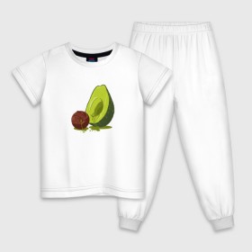 Детская пижама хлопок с принтом Avocado R.I.P. в Екатеринбурге, 100% хлопок |  брюки и футболка прямого кроя, без карманов, на брюках мягкая резинка на поясе и по низу штанин
 | авокадо | арт | веган | вегетарианец | вкусняшка | еда | жиры | зеленый | зож | косточка | милый | овощи | пп | фрукты | юмор
