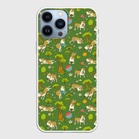 Чехол для iPhone 13 Pro Max с принтом Забавные собаки в Екатеринбурге,  |  | animal | dog | fauna | flora | funny | game | green | pet | puppy | smile | trees | деревья | животное | забавный | зеленый | игра | пёс | питомец | прикольный | псина | собака | улыбка | фауна | флора | щенок