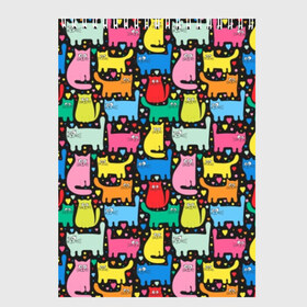 Скетчбук с принтом Разноцветные котики в Екатеринбурге, 100% бумага
 | 48 листов, плотность листов — 100 г/м2, плотность картонной обложки — 250 г/м2. Листы скреплены сверху удобной пружинной спиралью | Тематика изображения на принте: blue | cat | cool | green | heart | kitten | multi colored | paws | pink | points | red | tail | torso | white | yellow | белый | желтый | зеленый | кот | котёнок | котик | котэ | кошка | красный | лапы | прикольный | разноцветный | розовый | се