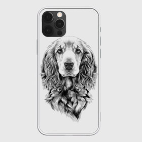 Чехол для iPhone 12 Pro Max с принтом Кокер спаниель в Екатеринбурге, Силикон |  | Тематика изображения на принте: animal | black | breed | cocker spaniel | cool | dog | eyes | interesting | look | muzzle | white | wool | белый | взгляд | глаза | животное | интересный | кокер спаниель | пёс | порода | прикольный | псина | собака | собакен | черный | шерсть
