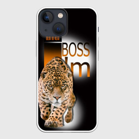 Чехол для iPhone 13 mini с принтом Я Босс Im big boss в Екатеринбурге,  |  | Тематика изображения на принте: big boss | кружка с леопардом
купить | купить футболку boss | купить футболку босс | подарок начальнику | стильная футболка | футболка с леопардом купить | я босс | я начальник