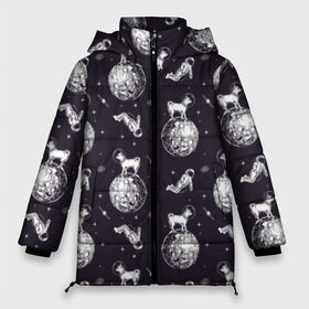 Женская зимняя куртка 3D с принтом Собаки - астронавты в Екатеринбурге, верх — 100% полиэстер; подкладка — 100% полиэстер; утеплитель — 100% полиэстер | длина ниже бедра, силуэт Оверсайз. Есть воротник-стойка, отстегивающийся капюшон и ветрозащитная планка. 

Боковые карманы с листочкой на кнопках и внутренний карман на молнии | astronaut | black | breed | chihuahua | dog | flight | galaxy | helmet | planet | space | spacesuit | white | астронавт | белый | галактика | космос | пёс | планета | полёт | порода | скафандр | собака | черный | чихуахуа | шлем