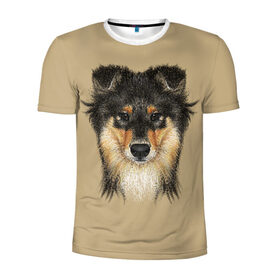 Мужская футболка 3D спортивная с принтом Sheltie в Екатеринбурге, 100% полиэстер с улучшенными характеристиками | приталенный силуэт, круглая горловина, широкие плечи, сужается к линии бедра | animal | black | breed | brown | cute | dog | drawing | eyes | kind | look | muzzle | portrait | red | взгляд | глаза | добрый | животное | коричневый | милый | пёс | порода | портрет | рисунок | рыжий | собака | черный | шелти