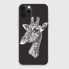 Чехол для iPhone 12 Pro Max с принтом Жираф в Екатеринбурге, Силикон |  | animal | black | drawing | ethnic | eyes | giraffe | look | muzzle | pattern | safari | white | zendudl | белый | взгляд | глаза | животное | жираф | зендудл | рисунок | сафари | узор | черный | этнический