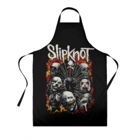 Фартук 3D с принтом Slipknot в Екатеринбурге, 100% полиэстер | общий размер — 65 х 85 см, ширина нагрудника — 26 см, горловина — 53 см, длина завязок — 54 см, общий обхват в поясе — 173 см. Принт на завязках и на горловине наносится с двух сторон, на основной части фартука — только с внешней стороны | band | corey taylor | jim root | metal | mick thomson | music | official | альтернативный | глэм | готик | гранж | метал | музыка | пост | рок | хард