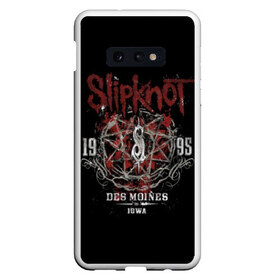 Чехол для Samsung S10E с принтом Slipknot в Екатеринбурге, Силикон | Область печати: задняя сторона чехла, без боковых панелей | band | corey taylor | jim root | metal | mick thomson | music | official | альтернативный | глэм | готик | гранж | метал | музыка | пост | рок | слипкнот | хард