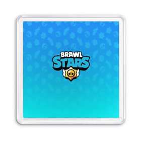 Магнит 55*55 с принтом Brawl Stars. в Екатеринбурге, Пластик | Размер: 65*65 мм; Размер печати: 55*55 мм | Тематика изображения на принте: 3d | blue | brawl stars | moba | pattern | абстракция | бравл старс | геометрия | жанр | игра | лого | логотип | надпись | паттерн | синий | текстура