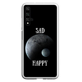 Чехол для Honor 20 с принтом Sad Happy в Екатеринбурге, Силикон | Область печати: задняя сторона чехла, без боковых панелей | jesus | rap | грустный | джизус | джизус возрождение | джизус рэпер | джизус ты ювелир | мерч | музыка | реп | рэп | счастливый