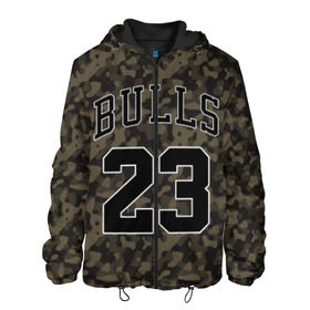 Мужская куртка 3D с принтом Chicago Bulls 23 Camo в Екатеринбурге, ткань верха — 100% полиэстер, подклад — флис | прямой крой, подол и капюшон оформлены резинкой с фиксаторами, два кармана без застежек по бокам, один большой потайной карман на груди. Карман на груди застегивается на липучку | Тематика изображения на принте: bulls | camo | chicago | chicago bulls | nba | баскетбол | буллз | камуфляж | нба | спорт | хаки | чикаго | чикаго буллз