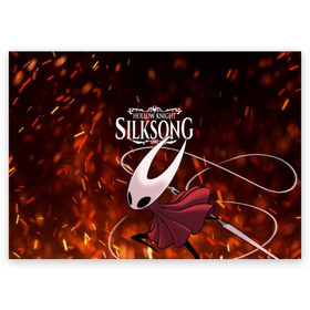 Поздравительная открытка с принтом Hollow Knight: SILKSONG в Екатеринбурге, 100% бумага | плотность бумаги 280 г/м2, матовая, на обратной стороне линовка и место для марки
 | Тематика изображения на принте: game | games | ghosts | godmaster | hollow | hornet | knight | metroidvania | silksong | zote | гримм | зот | игра | игры | квиррел | найт | песня | полый | призраки | пустой | рыцарь | силксонг | холлоу | хорнет | шелк