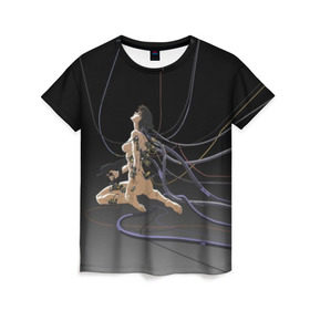 Женская футболка 3D с принтом Ghost in the shell v.2 в Екатеринбурге, 100% полиэфир ( синтетическое хлопкоподобное полотно) | прямой крой, круглый вырез горловины, длина до линии бедер | anime | black. | ghost in the shell | motoko | аниме | мотоко | призрак в доспехах | чёрный