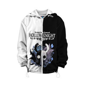 Детская куртка 3D с принтом Hollow Knight (Black & White) в Екатеринбурге, 100% полиэстер | застежка — молния, подол и капюшон оформлены резинкой с фиксаторами, по бокам — два кармана без застежек, один потайной карман на груди, плотность верхнего слоя — 90 г/м2; плотность флисового подклада — 260 г/м2 | game | hollow knight | hollow knight godmaster | hollow knight map | hollow knight ps4 | silksong | белый | зот могучий | игра | карта | королевство | метроидвания | полый король | приключения букашек | халлоунест | холлоу кнайт | черный