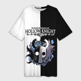 Платье-футболка 3D с принтом Hollow Knight (Black  White) в Екатеринбурге,  |  | game | hollow knight | hollow knight godmaster | hollow knight map | hollow knight ps4 | silksong | белый | зот могучий | игра | карта | королевство | метроидвания | полый король | приключения букашек | халлоунест | холлоу кнайт | черный