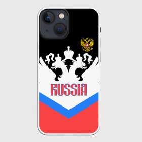 Чехол для iPhone 13 mini с принтом HOCKEY RUSSIA в Екатеринбурге,  |  | hockey | russia | sport | герб | надписи | россия | сборная хоккея | символика | спорт | спортсмен | триколор | форма | хоккей | чемпионат | я русский