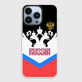 Чехол для iPhone 13 Pro с принтом HOCKEY RUSSIA в Екатеринбурге,  |  | Тематика изображения на принте: hockey | russia | sport | герб | надписи | россия | сборная хоккея | символика | спорт | спортсмен | триколор | форма | хоккей | чемпионат | я русский