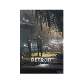 Обложка для паспорта матовая кожа с принтом DETROIT:BECOME HUMAN в Екатеринбурге, натуральная матовая кожа | размер 19,3 х 13,7 см; прозрачные пластиковые крепления | action | ai | android | connor | dbhpk19 | detroit become human | game | rk 800 | rk 900 | андроиды | детектив | игра | игры | интерактивное кино | кара | коннор | логотип | маркус | роботы | фирменный стиль | экшн