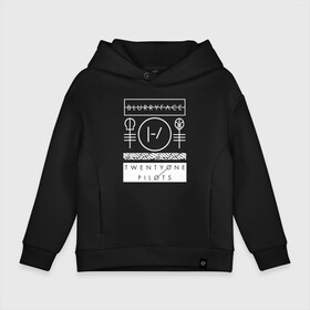 Детское худи Oversize хлопок с принтом TWENTY ONE PILOTS (TOP) в Екатеринбурге, френч-терри — 70% хлопок, 30% полиэстер. Мягкий теплый начес внутри —100% хлопок | боковые карманы, эластичные манжеты и нижняя кромка, капюшон на магнитной кнопке | 21 pilots | 21p | bandito | blurryface | chlorine | joshua | music | ned | rock | top | trench | twenty one pilots | tyler | бандито | группа | музыка | нэд | рок | тренч