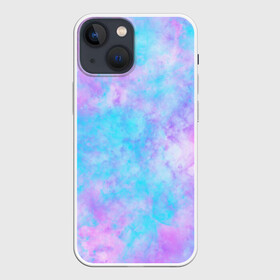 Чехол для iPhone 13 mini с принтом Мрамор Tie Dye в Екатеринбурге,  |  | tie dye | летняя футболка | розовый | синий | тай дай | фиолетовый | яркая футболка