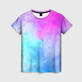 Женская футболка 3D с принтом Лето в Екатеринбурге, 100% полиэфир ( синтетическое хлопкоподобное полотно) | прямой крой, круглый вырез горловины, длина до линии бедер | tie dye | tie dye футболка | летняя футболка | розовый | синий | тай дай | тай дай футболка | фиолетовый | яркая футболка