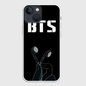 Чехол для iPhone 13 mini с принтом BTS(наушники в руке) в Екатеринбурге,  |  | bangtan boys | beyond the scene | bts | бтс | группа | музыка | песни | южнокорейский бойбенд