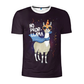 Мужская футболка 3D спортивная с принтом No prob-llama в Екатеринбурге, 100% полиэстер с улучшенными характеристиками | приталенный силуэт, круглая горловина, широкие плечи, сужается к линии бедра | лама
lama
вечеринка
тусовка
party
нет проблем