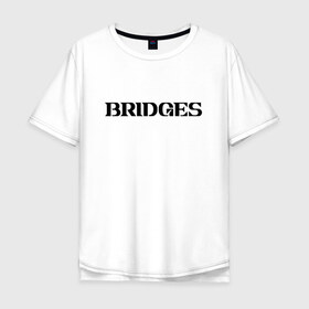 Мужская футболка хлопок Oversize с принтом BRIDGES в Екатеринбурге, 100% хлопок | свободный крой, круглый ворот, “спинка” длиннее передней части | bridges | death stranding | fragile express | games | kojima | kojima productions | logo | ludens | игры | кодзима | лого | люденс
