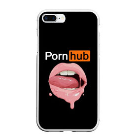 Чехол для iPhone 7Plus/8 Plus матовый с принтом PORN HUB в Екатеринбурге, Силикон | Область печати: задняя сторона чехла, без боковых панелей | Тематика изображения на принте: губы | логотип | пошлое