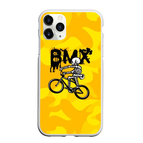 Чехол для iPhone 11 Pro матовый с принтом BMX в Екатеринбурге, Силикон |  | bike | bmx | bones | extreme | skeleton | skull | sport | велосипед | скелет | спорт | череп | экстрим