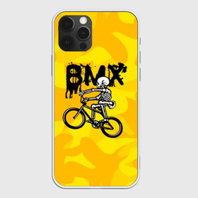 Чехол для iPhone 12 Pro с принтом BMX в Екатеринбурге, силикон | область печати: задняя сторона чехла, без боковых панелей | bike | bmx | bones | extreme | skeleton | skull | sport | велосипед | скелет | спорт | череп | экстрим