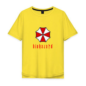 Мужская футболка хлопок Oversize с принтом BIOHAZARD в Екатеринбурге, 100% хлопок | свободный крой, круглый ворот, “спинка” длиннее передней части | 