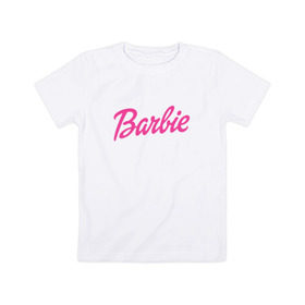 Детская футболка хлопок с принтом Barbie в Екатеринбурге, 100% хлопок | круглый вырез горловины, полуприлегающий силуэт, длина до линии бедер | bad | barbie | bratz | girl | princess | team | барби | братц | девочка | дочка | дочь | кукла | куколка | лого | логотип | любимая | невеста | подружка | прекрасная