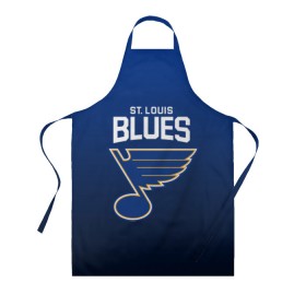 Фартук 3D с принтом St. Louis Blues в Екатеринбурге, 100% полиэстер | общий размер — 65 х 85 см, ширина нагрудника — 26 см, горловина — 53 см, длина завязок — 54 см, общий обхват в поясе — 173 см. Принт на завязках и на горловине наносится с двух сторон, на основной части фартука — только с внешней стороны | nhl | st. louis blues | блюз | нхл | сент луиз | сент луис | сент луис блюз | тарасенко | хоккей | шайба