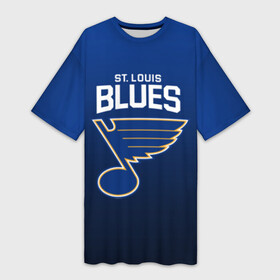 Платье-футболка 3D с принтом St. Louis Blues в Екатеринбурге,  |  | nhl | st. louis blues | блюз | нхл | сент луиз | сент луис | сент луис блюз | тарасенко | хоккей | шайба