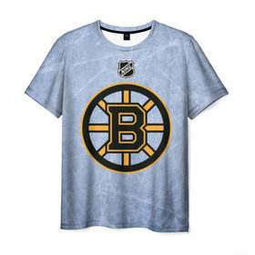 Мужская футболка 3D с принтом Boston Bruins в Екатеринбурге, 100% полиэфир | прямой крой, круглый вырез горловины, длина до линии бедер | boston | boston bruins | hockey | nhl | бостон | бостон брюинз | кубок стенли | нхл | спорт | хоккей | шайба