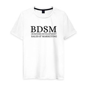 Мужская футболка хлопок с принтом BDSM в Екатеринбурге, 100% хлопок | прямой крой, круглый вырез горловины, длина до линии бедер, слегка спущенное плечо. | business | development | marketing | sales